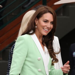 Catherine (Kate) Middleton, princesse de Galles dans les tribunes lors du tournoi de Wimbledon 2023 au All England Lawn Tennis and Croquet Club de Londres, Royaume Uni, le 4 juillet 2023.