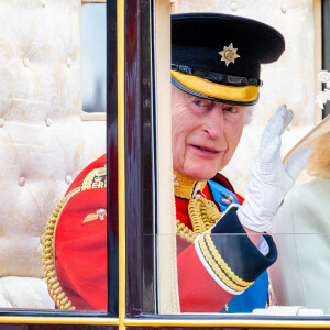 Le roi Charles III d'Angleterre lors de la parade Trooping the Color à Londres, Royaume-Uni, le 15 juin 2024