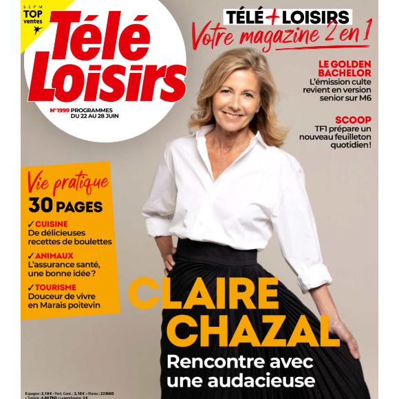 La journaliste de France Télévisions était à l'honneur dans le dernier numéro de Télé Loisirs
Claire Chazal à l'honneur dans le magazine "Télé Loisirs" du 17 juin 2024