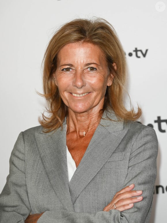 Info - Claire Chazal a reçu les insignes d'Officier de la Légion d'Honneur des mains de Gabriel Attal - Claire Chazal au photocall pour la conférence de presse de rentrée de France TV à la Grande Halle de la Villette à Paris, France, le 6 juillet 2022. © Coadic Guirec/Bestimage  Celebs attend the photocall for France TV's back-to-school press conference at the Grande Halle de la Villette in Paris, France, on July 6, 2022. 