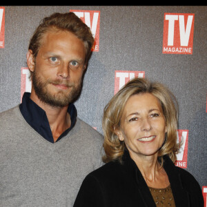 ARNAUD LEMAIRE ET CLAIRE CHAZAL TV MAGAZINE FETE SES 25 ANS AU PLAZA ATHENEE, LE 8 FEVRIER 2012 A PARIS. 