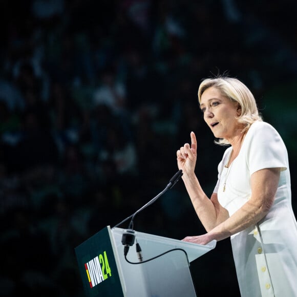 Marine Le Pen lors du rassemblement "Europa Viva", à Madrid le 19 mai 2024.