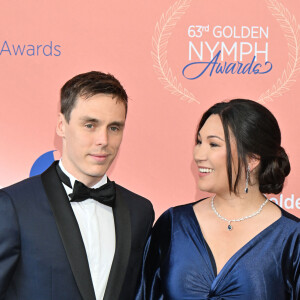 Louis et Marie Ducruet (enceinte), qui a annoncé sur instagram qu'elle attendait un second bébé, participent à la cérémonie de clôture du 63ème Festival de Télévision de Monte-Carlo au Grimaldi Forum à Monaco, le 18 juin 2024. © Bruno Bebert / Bestimage