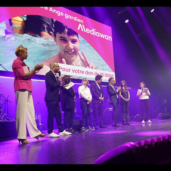 Elodie Gossuin et Nicolas Rossignol à la soirée de gala "Tous les talents chantent contre le cancer" pour l'association "Tout le monde contre le cancer" à l'Olympia, Paris, le 20 juin 2024