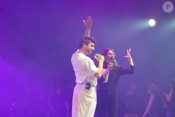 Agustin Galiana et Hélène Mannarino à la soirée de gala "Tous les talents chantent contre le cancer" pour l'association "Tout le monde contre le cancer" à l'Olympia, Paris, le 20 juin 2024