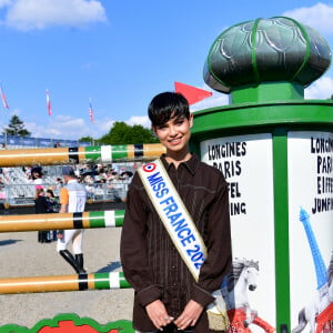 Eve Gilles, miss France 2024 - Miss France 2024 fait une apparition lors de la 10ème édition du "Longines Paris Eiffel Jumping" à la Plaine de Jeux de Bagatelle à Paris le 21 juin 2024. © Veeren / Perusseau / Bestimage 