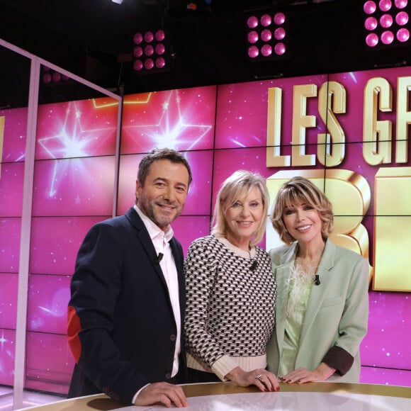 Exclusif - Bernard Montiel, Chantal Ladesou et Isabelle Morizet (Karen Cheryl) - Enregistrement de l'émission "Les Grands du Rire", présentée par B.Montiel et K.Cheryl (I.Morizet), et diffusée le 29 juin sur C8. Le 18 décembre 2023 © Cédric Perrin / Bestimage