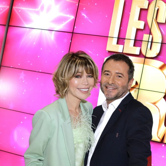 Exclusif - Isabelle Morizet (Karen Cheryl), Bernard Montiel - Enregistrement de l'émission "Les Grands du Rire", présentée par B.Montiel et K.Cheryl (I.Morizet), et diffusée le 29 juin sur C8. Le 18 décembre 2023 © Cédric Perrin / Bestimage