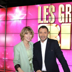 Exclusif - Isabelle Morizet (Karen Cheryl), Bernard Montiel - Enregistrement de l'émission "Les Grands du Rire", présentée par B.Montiel et K.Cheryl (I.Morizet), et diffusée le 29 juin sur C8. Le 18 décembre 2023 © Cédric Perrin / Bestimage