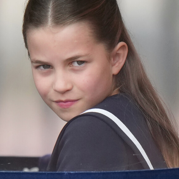 Elle était "adorable" selon lui. 
La princesse Charlotte - Les membres de la famille royale britannique au balcon du Palais de Buckingham lors de la parade militaire "Trooping the Colour" à Londres le 15 juin 2024 © Julien Burton / Bestimage 