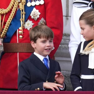 Le prince William, prince de Galles, Catherine Kate Middleton, princesse de Galles, le prince George, le prince Louis et la princesse Charlotte - Les membres de la famille royale britannique au balcon du Palais de Buckingham lors de la parade militaire "Trooping the Colour" à Londres le 15 juin 2024 © Julien Burton / Bestimage 