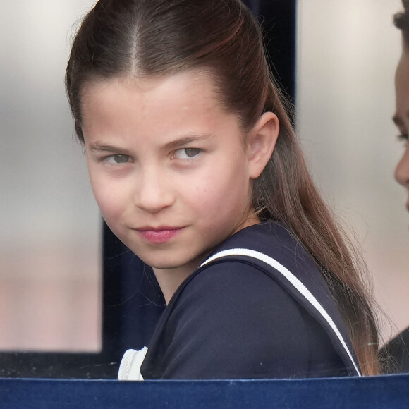 La princesse Charlotte de Galles et Le prince George de Galles - Les membres de la famille royale britannique lors de la parade Trooping the Color à Londres, Royaume Uni, le 15 juin 2024. © Julien Burton/Bestimage 