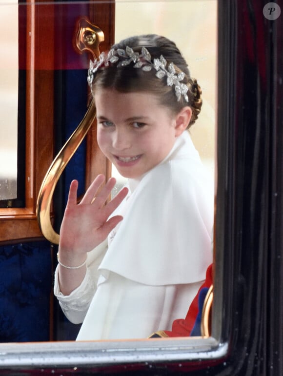 La princesse Charlotte de Galles - Sortie de la cérémonie de couronnement du roi d'Angleterre à l'abbaye de Westminster de Londres, Royaume Uni, le 6 mai 2023. 