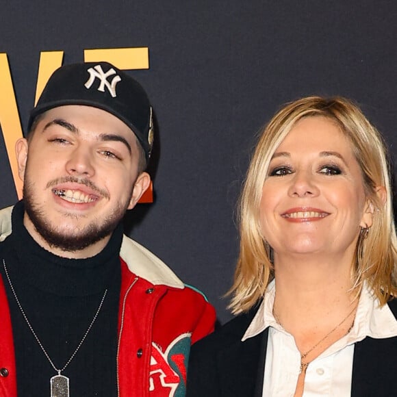 Flavie Flament et son fils Enzo Castaldi (La Zoz) - Première du film "Bob Marley One Love" au Grand Rex à Paris le 1 fevrier 2024. © Coadic Guirec/Bestimage