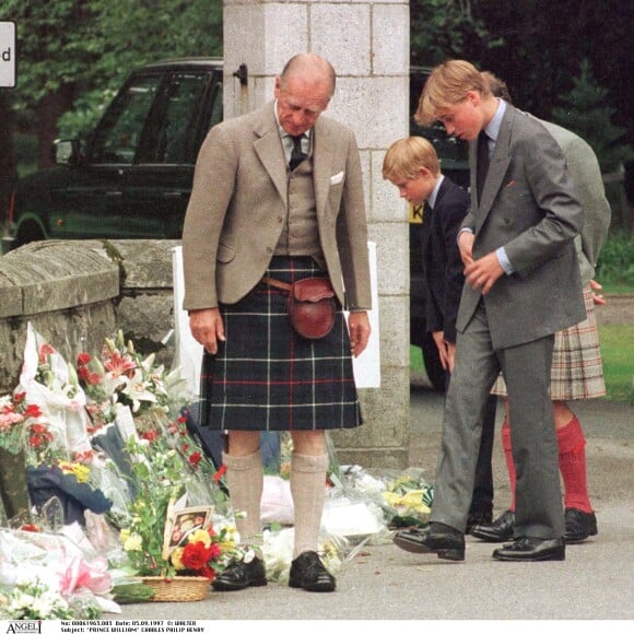 Prince William, prince Charles, prince Philip, prince Charles - Hommage à la princesse Diana. 