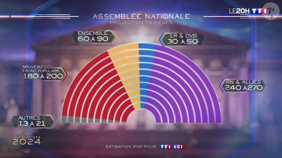 Le Rassemblement national est donné grand favori pour le second tour
Projection de la nouvelle Assemblée nationale