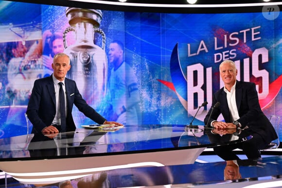 Gilles Bouleau et Didier Deschamps sur le plateau du 20 heures de TF1