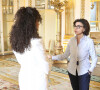 La ministre de la Culture, Rachida Dati, lui a remis les insignes de Chevalier des Arts et Lettres
Exclusif - Remise par la ministre de la Culture Rachida Dati des insignes de Chevalier des Arts et Lettres à l'autrice-compositrice-interprète française Camélia Jordana dans le Salon Jérôme et Salon des Maréchaux au ministère de la Culture, à Paris, France, le 1er juillet 2024. © Alain Guizard/Bestimage