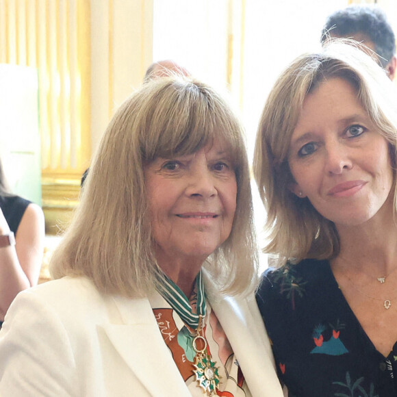 Chantal Goya leve par Rachida Dati, ministre de la Culture, au grade de commandeur de l'ordre des Arts et Lettres. Sur la photo : Chantal Goya, Wendy Bouchard. Paris, Ministere de la Culture. Salon des Marchaux. 2 juillet 2024. Photo by Alain Guizard/ABACAPRESS.COM