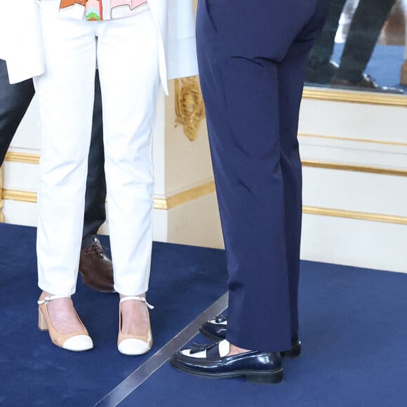 Chantal Goya leve par Rachida Dati, ministre de la Culture, au grade de commandeur de l'ordre des Arts et Lettres. Sur la photo : Chantal Goya, Rachida Dati. Paris, Ministere de la Culture. Salon des Marchaux. 2 juillet 2024. Photo by Alain Guizard/ABACAPRESS.COM