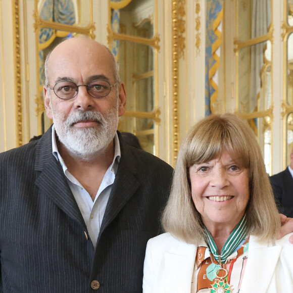 Chantal Goya leve par Rachida Dati, ministre de la Culture, au grade de commandeur de l'ordre des Arts et Lettres. Sur la photo : Chantal Goya et son fils, Jean Paul Debout. Paris, Ministere de la Culture, Salon des Marchaux. 2 juillet 2024. Photo by Alain Guizard/ABACAPRESS.COM