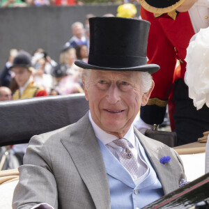 Le roi Charles III d'Angleterre aux courses hippiques "Royal Ascot 2024" à Ascot, le 20 juin 2024