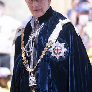 Le roi Charles III d'Angleterre lors du Service de l'Ordre de la Jarretière au Château de Windsor le 17 juin 2024