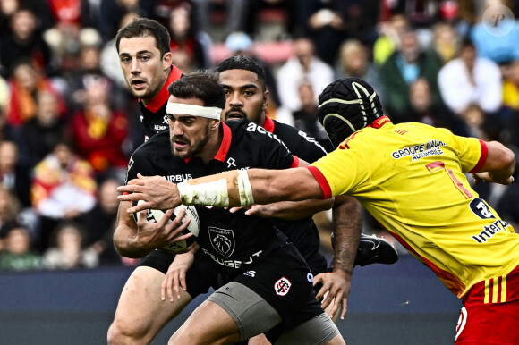 Melvyn Jaminet (st) Match de rugby du Top14 opposant le Stade Toulousain Rugby (Toulouse) and USA Perpignan (43-34)au stade Ernest-Wallon stadium à Toulouse, France, le 11 novembre 2023. © Thierry Breton/Panoramic/Bestimage