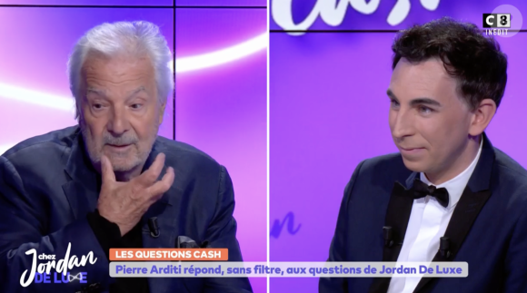 Pierre Arditi était l'invité de Chez Jordan, animé par Jordan de Luxe, pour la dernière émission de la saison sur C8, le 28 juin 2024.