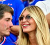 C'est aussi le cas de Dylan, le fils de Didier Deschamps
 
Dylan Deschamps et sa fiancée Mathilde Cappelaere dans les tribunes de la demi-finale du Championnat d'Europe de football (Euro 2024) entre l'Espagne et la France (2-1) à Munich, Allemagne, le 9 juillet 2024. © Bestimage