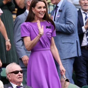 Kate Middleton, princesse de Galles, et sa fille Charlotte de Cambridge, lors de la finale hommes de Wimbledon le 14 juillet 2024  © Tim Merry/MirrorPix/Bestimage