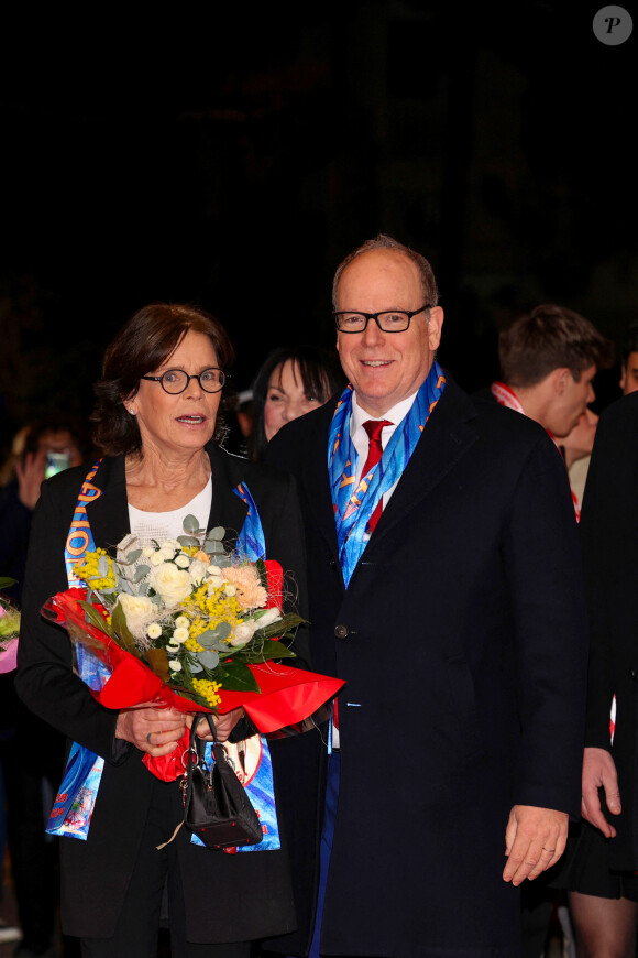 La princesse Stéphanie de Monaco et le prince Albert II de Monaco lors du 46ème Festival International du Cirque de Monte-Carlo, le 20 janvier 2024. © Claudia Albuquerque/Bestimage 