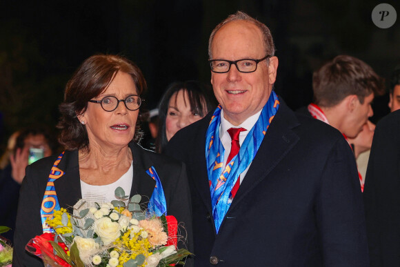 La princesse Stéphanie de Monaco et le prince Albert II de Monaco lors du 46ème Festival International du Cirque de Monte-Carlo, le 20 janvier 2024. © Claudia Albuquerque/Bestimage 