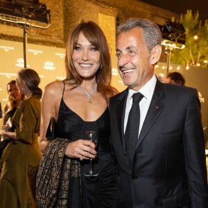 Carla Bruni et son mari Nicolas Sarkozy - Personnalités à la soirée "Women In Motion" par Kering au Château de la Castre lors du 75ème Festival International du Film de Cannes. © Olivier Borde / Bestimage