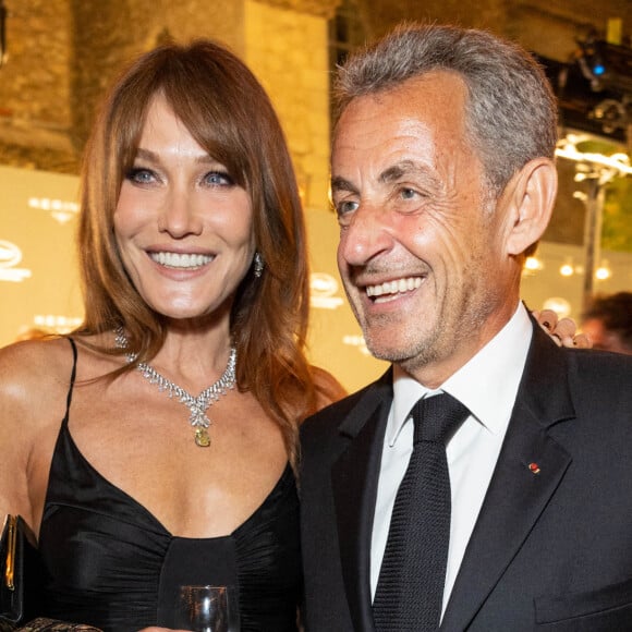 Carla Bruni et son mari Nicolas Sarkozy - Personnalités à la soirée "Women In Motion" par Kering au Château de la Castre lors du 75ème Festival International du Film de Cannes. © Olivier Borde / Bestimage