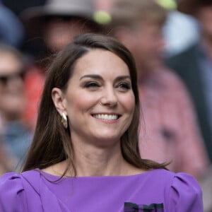 La princesse Catherine de Galles lors de la finale Hommes du tournoi de tennis de Wimbledon. Le 14 juillet 2024