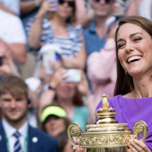 La princesse Catherine de Galles lors de la finale Hommes du tournoi de tennis de Wimbledon. Le 14 juillet 2024