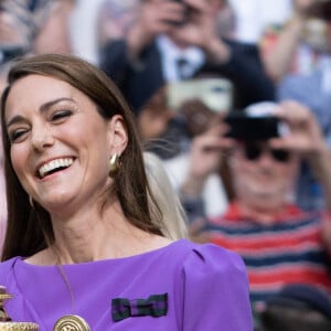 La princesse Catherine de Galles lors de la finale Hommes du tournoi de tennis de Wimbledon. Le 14 juillet 2024