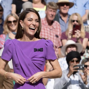 La princesse Catherine de Galles lors de la finale Hommes du tournoi de tennis de Wimbledon. Le 14 juillet 2024