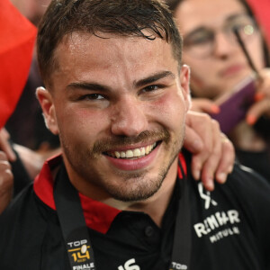 Antoine DUPONT (ST), le Stade Toulousain sacré champion de France lors de la finale du Top14 opposant le Stade Toulousain à l'Union Bordeaux Begles au stade Velodrome à Marseille, France, le 2 juin 2024. Toulouse a gagné 59-3. © Valentina Claret/Panoramic/Bestimage 