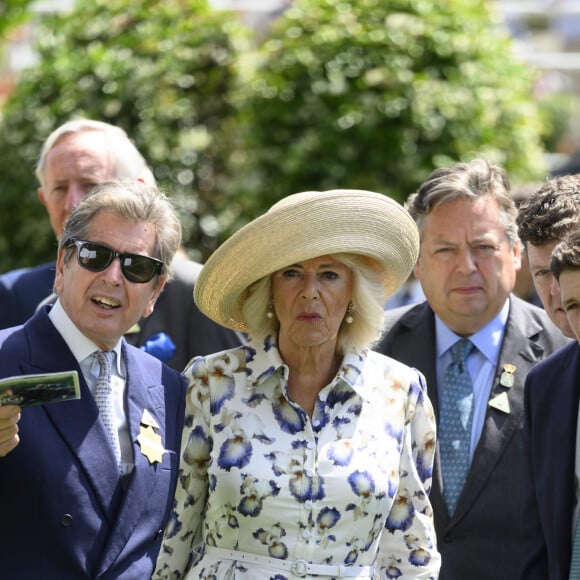 La reine consort d'Angleterre, Camilla Parker Bowles lors du QIPCO King George Day à Ascot