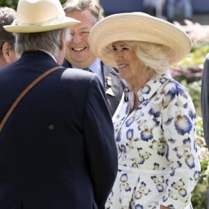 La reine consort d'Angleterre, Camilla Parker Bowles et son ex mari Andrew Parker Bowles lors du QIPCO King George Day à Ascot