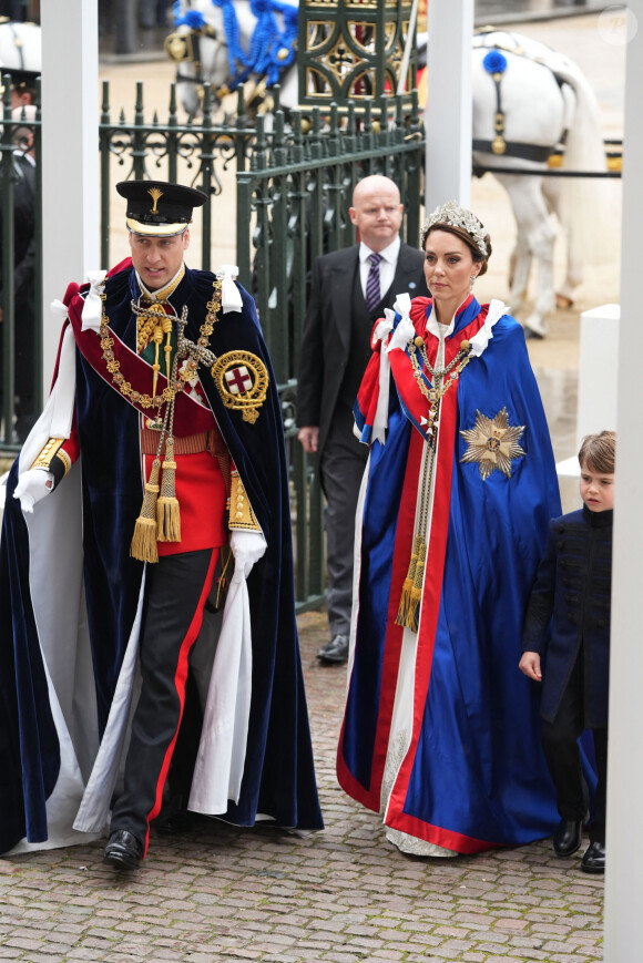 Avalon - Les invités à la cérémonie de couronnement du roi d'Angleterre à l'abbaye de Westminster de Londres Le prince William, prince de Galles, et Catherine (Kate) Middleton, princesse de Galles, et Le prince Louis de Galles, - Les invités arrivent à la cérémonie de couronnement du roi d'Angleterre à l'abbaye de Westminster de Londres, Royaume Uni, le 6 mai 2023. 