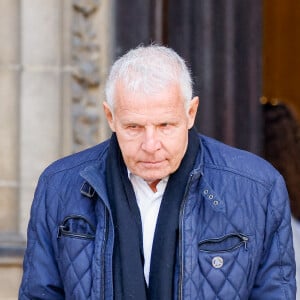 Patrick Poivre d'Arvor - Sorties des obsèques de Jean-Pierre Pernaut en la Basilique Sainte-Clotilde à Paris, France, le 9 mars 2022. © Cyril Moreau/Bestimage