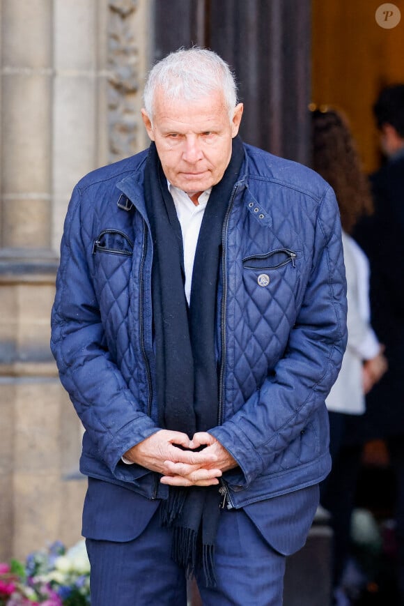 Patrick Poivre d'Arvor - Sorties des obsèques de Jean-Pierre Pernaut en la Basilique Sainte-Clotilde à Paris, France, le 9 mars 2022. © Cyril Moreau/Bestimage