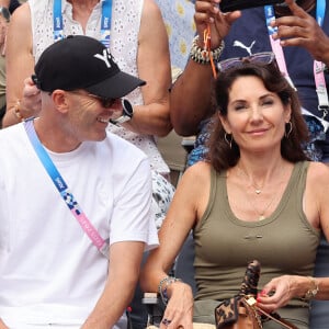 Zinedine Zidane avec sa femme Véronique assistent à la victoire de Rafael Nadal et Carlos Alcaraz face à T. Griekspoor et W. Koolhof lors des Jeux Olympiques de Paris2024 (JO) le 30 juillet 2024. © Jacovides-Perusseau/Bestimage 