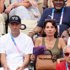 Zinedine Zidane avec sa femme Véronique et leur fils Théo assistent à la victoire de Rafael Nadal et Carlos Alcaraz face à T. Griekspoor et W. Koolhof lors des Jeux Olympiques de Paris2024 (JO) le 30 juillet 2024. © Jacovides-Perusseau/Bestimage 