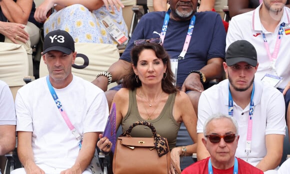 Zinedine Zidane avec sa femme Véronique et leur fils Théo assistent à la victoire de Rafael Nadal et Carlos Alcaraz face à T. Griekspoor et W. Koolhof lors des Jeux Olympiques de Paris2024 (JO) le 30 juillet 2024. © Jacovides-Perusseau/Bestimage 