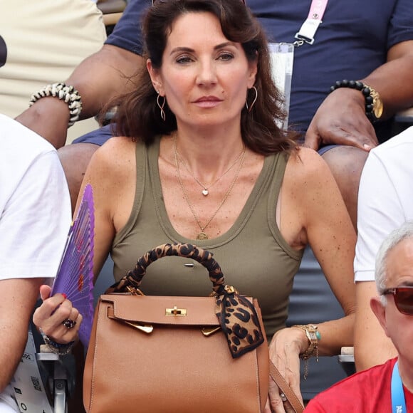 Zinedine Zidane avec sa femme Véronique et leur fils Théo assistent à la victoire de Rafael Nadal et Carlos Alcaraz face à T. Griekspoor et W. Koolhof lors des Jeux Olympiques de Paris2024 (JO) le 30 juillet 2024. © Jacovides-Perusseau/Bestimage 