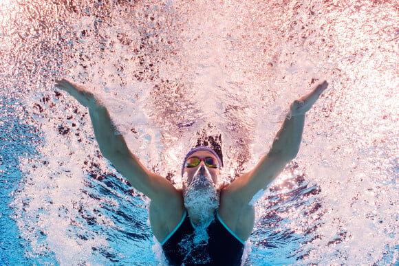 La Française Charlotte Bonnet, qui dispute la dernière course individuelle de sa carrière, s'est qualifiée vendredi pour les demi-finales du 200 m 4 nages aux Jeux Olympiques. Paris La Défense Arena, 2 aout 2024. Photo by Maxim Thor/Bildbyran/SPUS/ABACAPRESS.COM